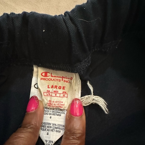 Champion Logo Tape Shorts Dark Navy - Red White Size XL – Athletic Fit - Picture 5 of 5